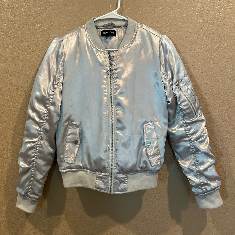 Retro Silver Insulated Biker Jacket